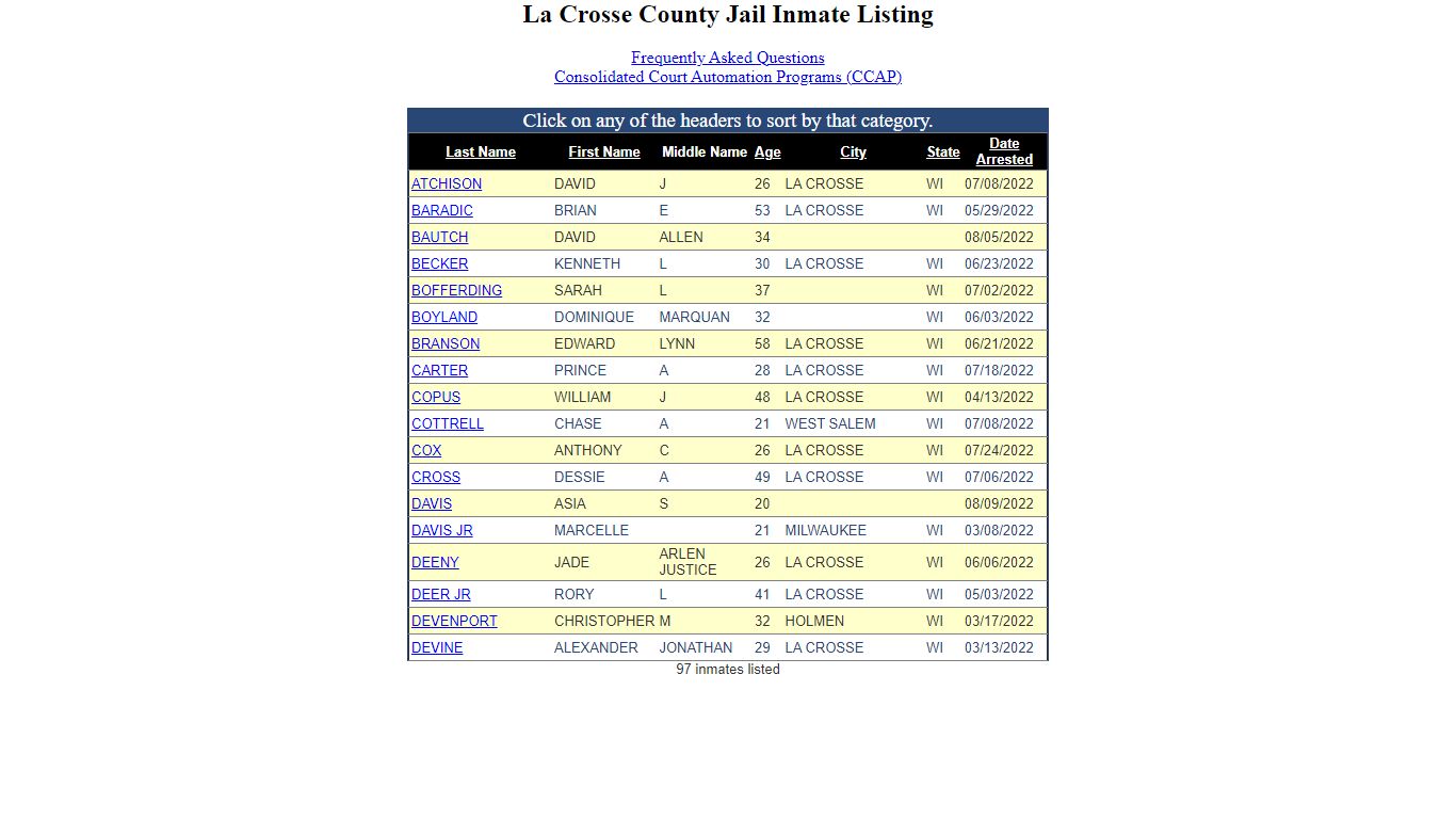 Inmate Locater-Version: 2021.9.14.0 - La Crosse County ...